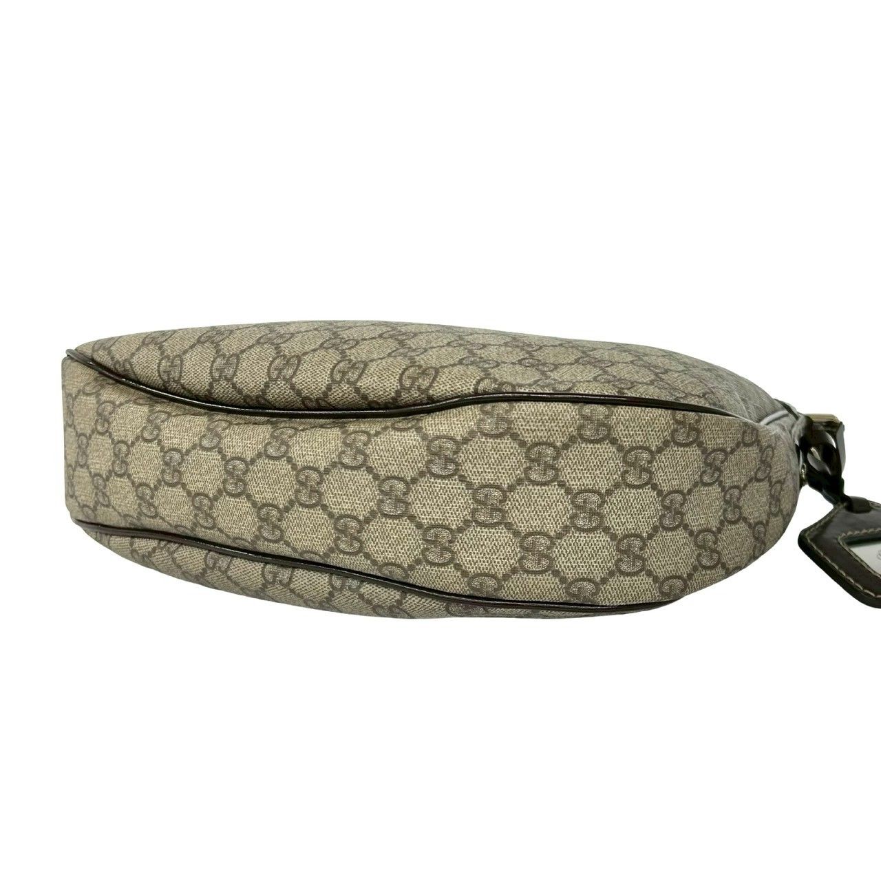 極 美品 希少品 ロゴミラー付 GUCCI グッチ GGスプリーム ロゴ 柄 レザー 本革 セミ ショルダーバッグ トートバッグ ブラウン 茶 75435 極 美品 希少品 ロゴミラー付 GUCCI グッチ GGスプリーム ロゴ 柄