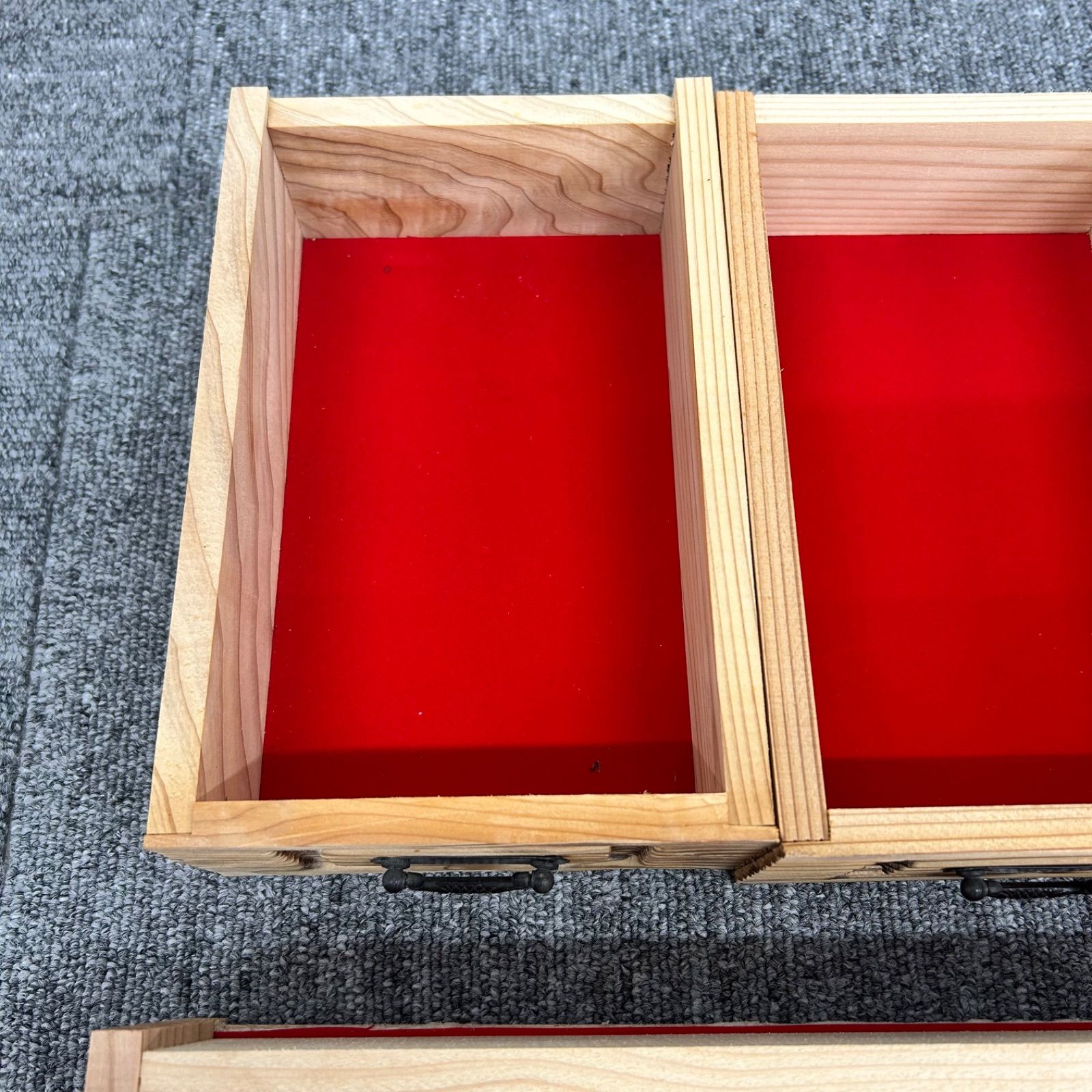 木製 焼杉 ミニ箪笥 薬箱 小物入れ 昭和レトロ 引き出し多め 木目が