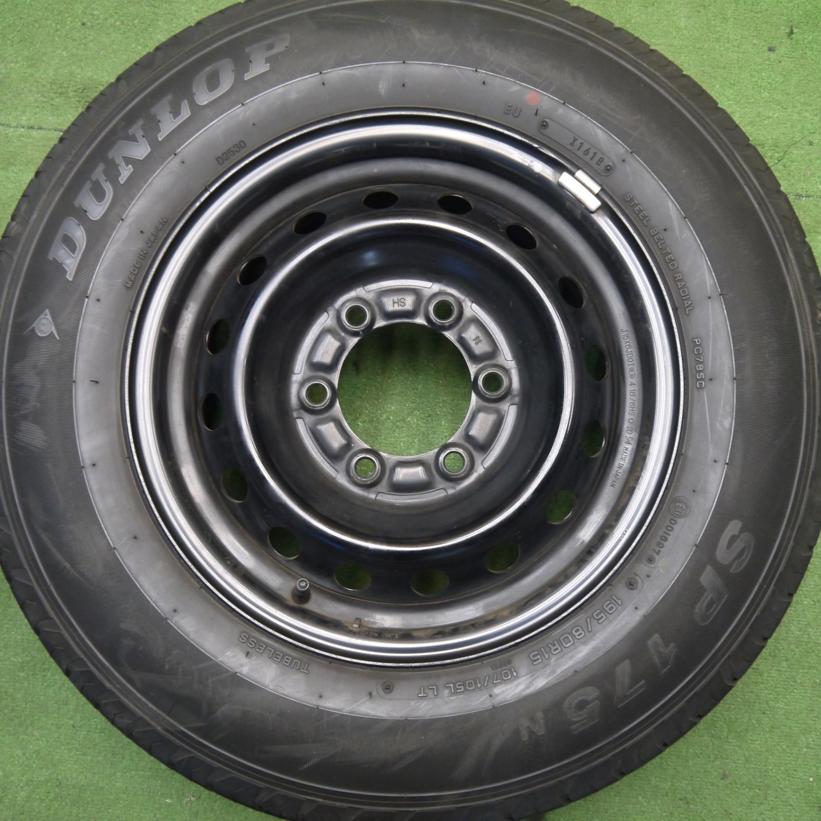 バリ溝！9分☆トヨタ ハイエース 純正 スチール 195/80R15 107/105L 