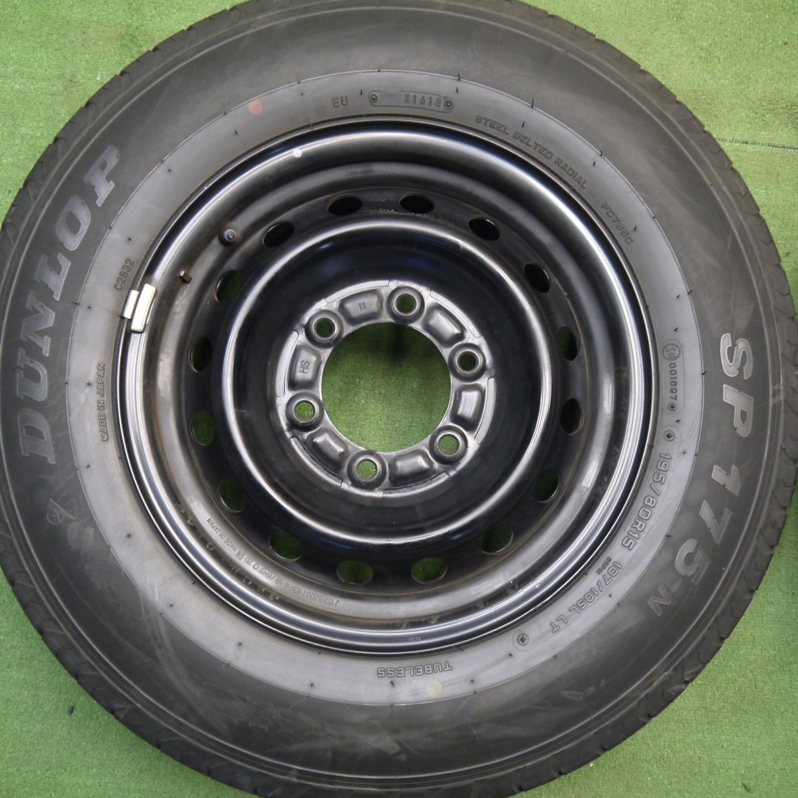 バリ溝！9分☆トヨタ ハイエース 純正 スチール 195/80R15 107/105L 