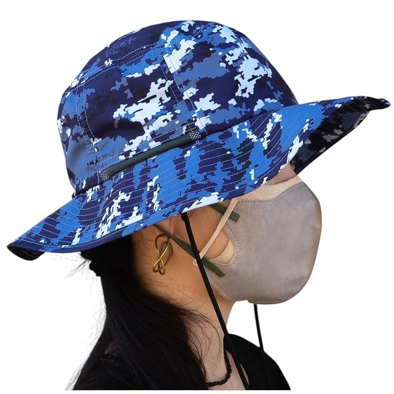 【新品】 [制服のフジ] サファリハット 海上自衛隊 デジタル迷彩 アウトドア ハット 帽子 海自 折りたたみ 帽子 撥水 コンパクト 軽量 紐付き アドベンチャーハット （ MEI ， M ）