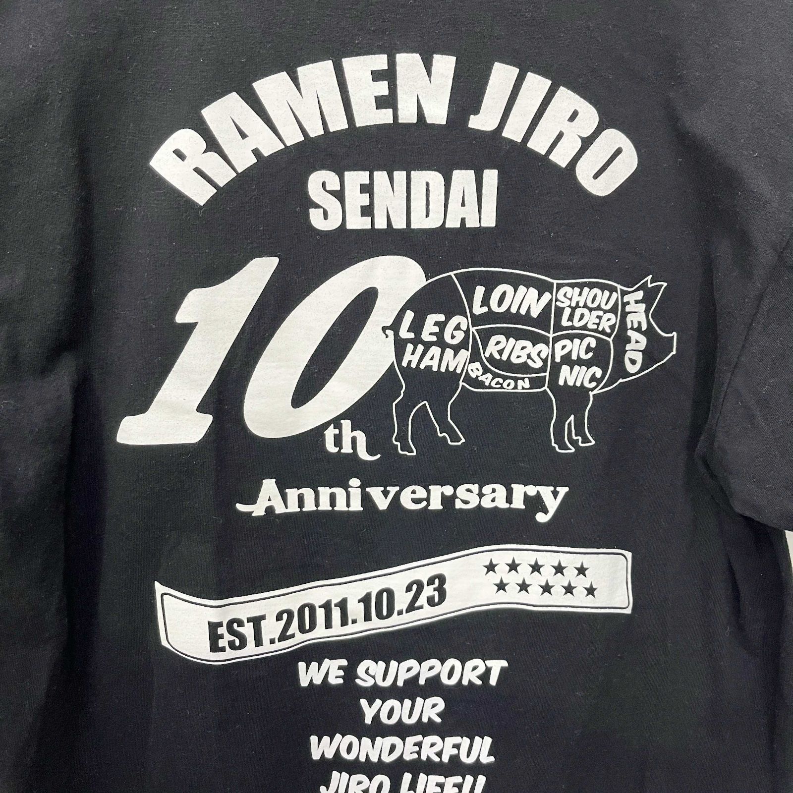 ラーメン二郎 グラフィック Tシャツ 仙台店 10周年記念 Lサイズ 