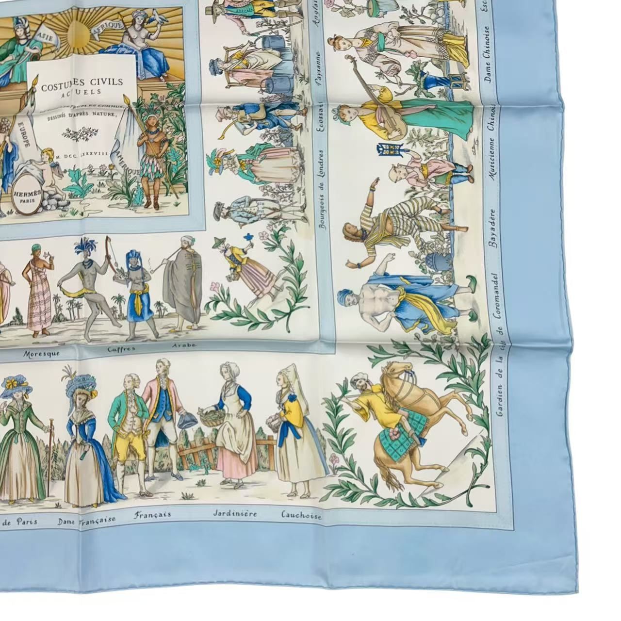 美品 HERMES エルメス スカーフ シルク カレ90 COSTUMES CIVILS