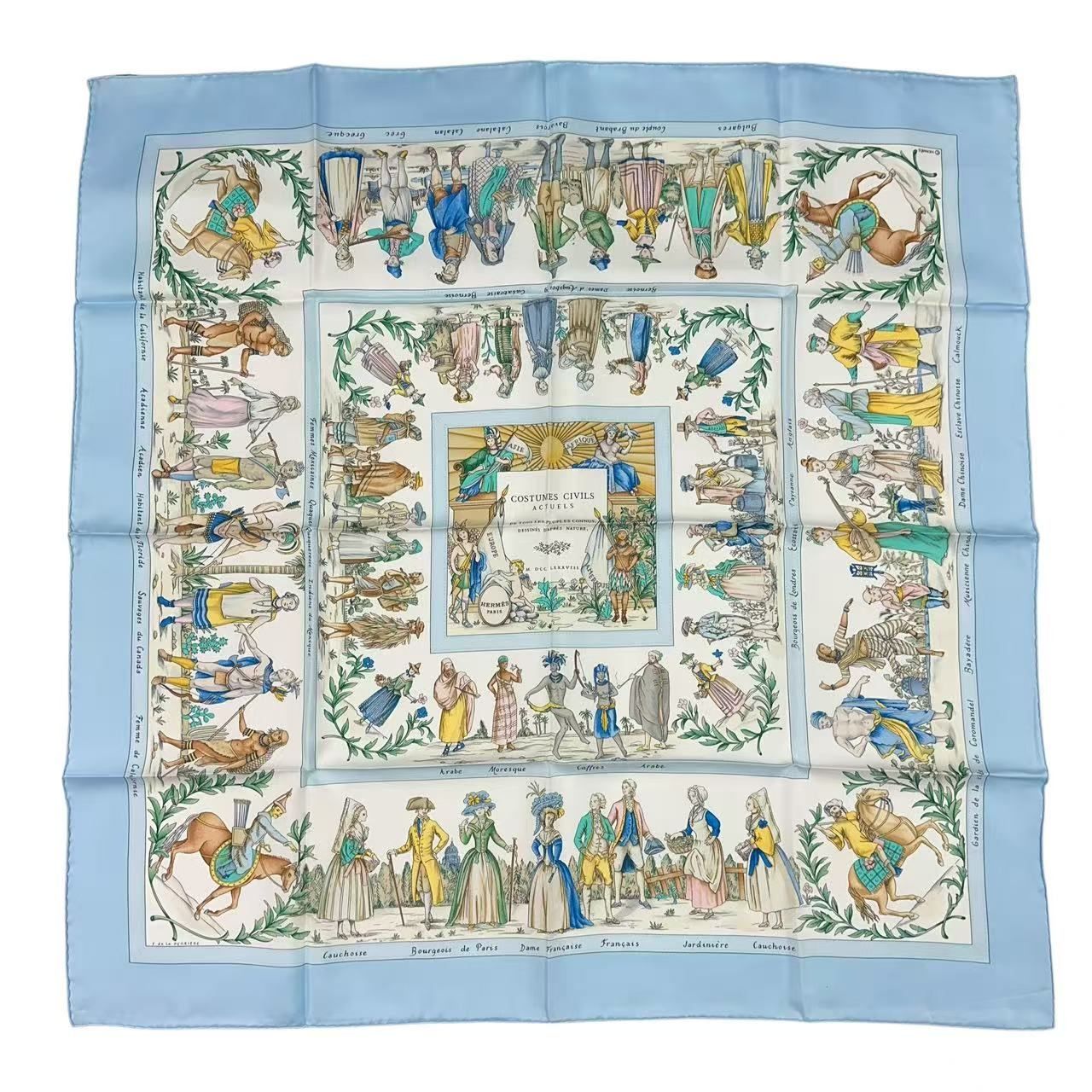 美品 HERMES エルメス スカーフ シルク カレ90 COSTUMES CIVILS