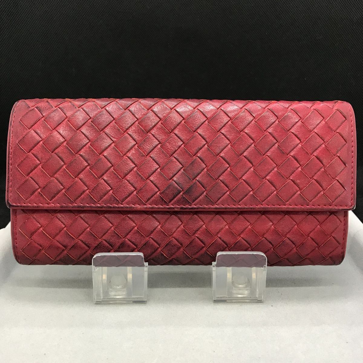 BOTTEGA VENETA(ボッテガヴェネタ) 長財布 - ボルドーグレー