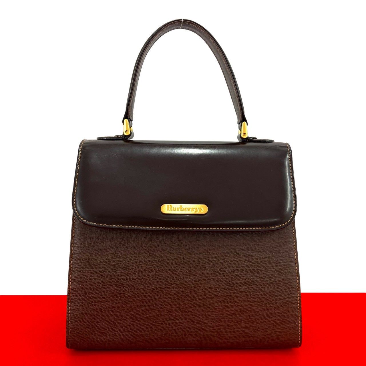 ♪美品 バーバリー＊BURBERRYSハンドバッグ【ナイロン×レザー×ノバ 