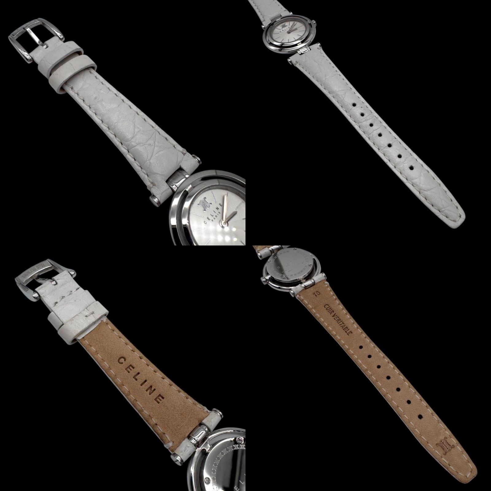 【稼働】CELINE レクタンギュラー 腕時計 トリオンフ レディース 美品 稼働 良品 CELINE セリーヌ トリオンフロゴ レディース腕時計 30M