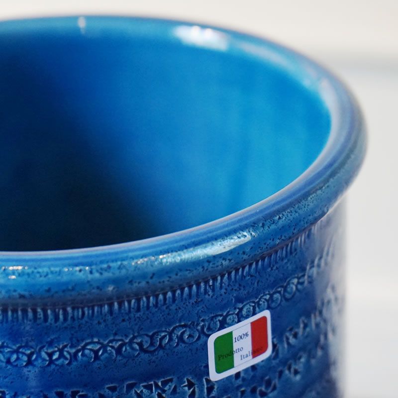 傘立て 陶器 イタリア 傘立て 陶器 イタリア ブルー 青 丸型