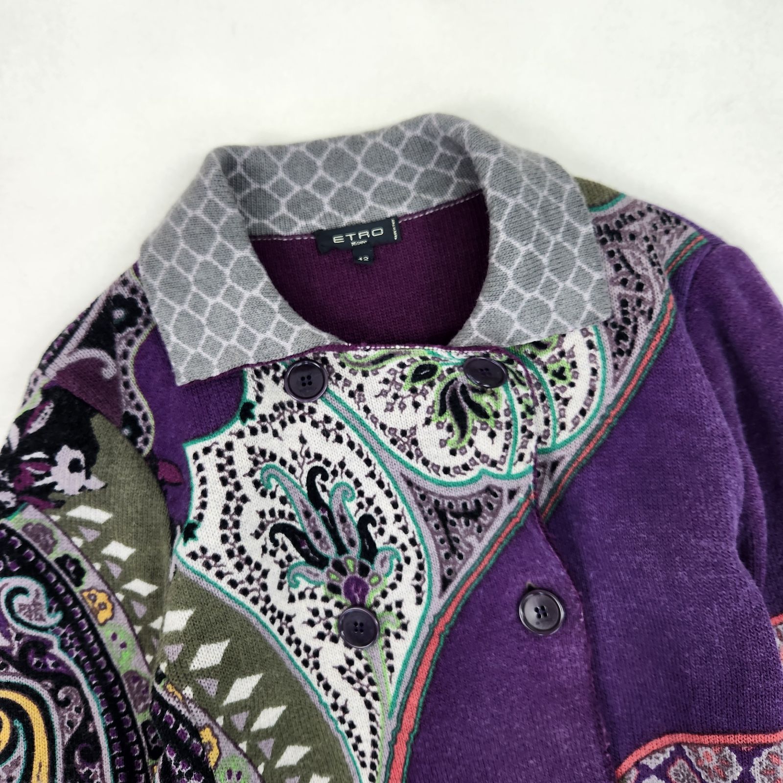 ETRO　コート　エトロ ペイズリー柄 ウール 上質 ダブルブレスト 42サイズ ETRO コート エトロ ペイズリー柄 ウール 上質 ダブルブレスト 42