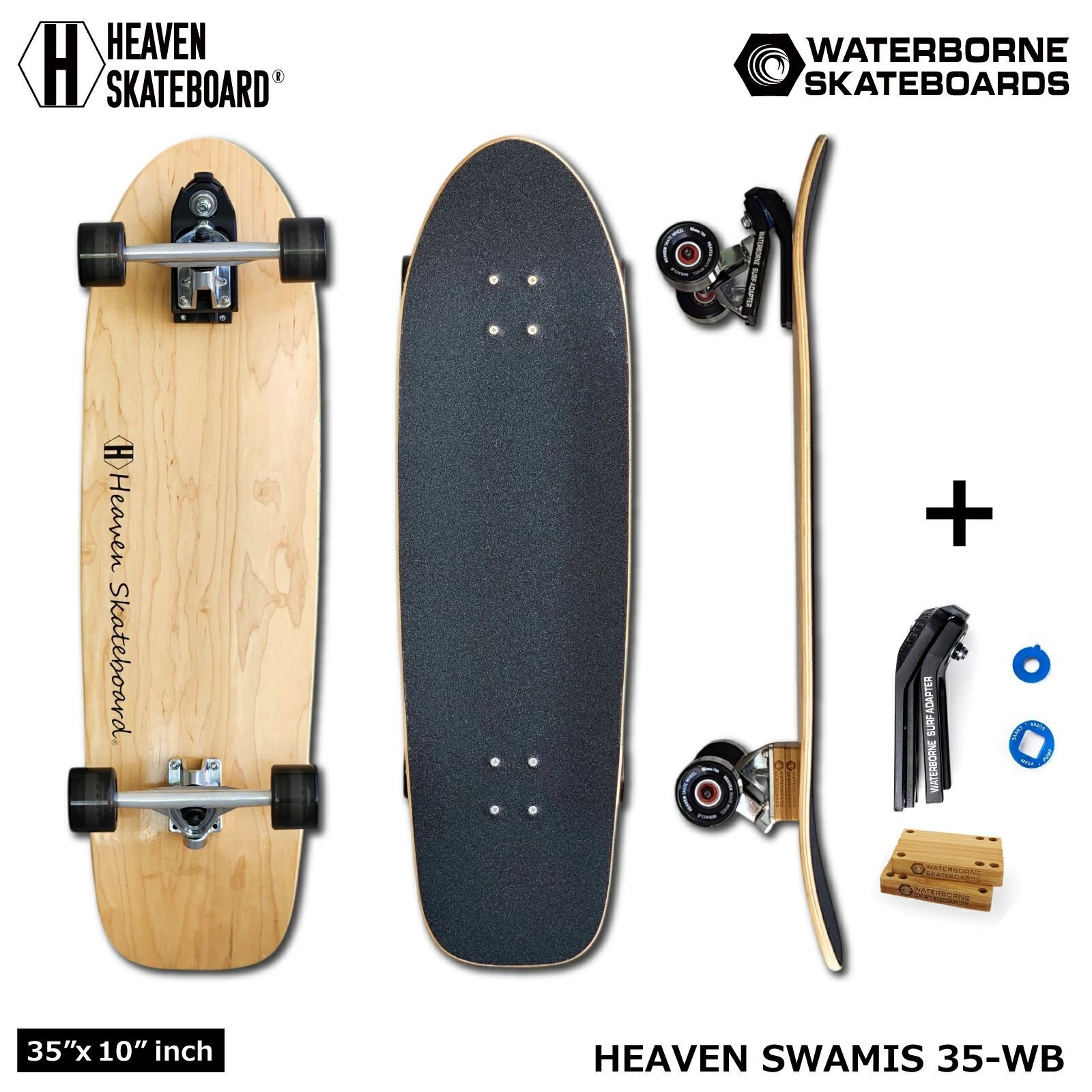 数量限定】ロングスケートボード スワミス35＋ウォーターボーンセット 