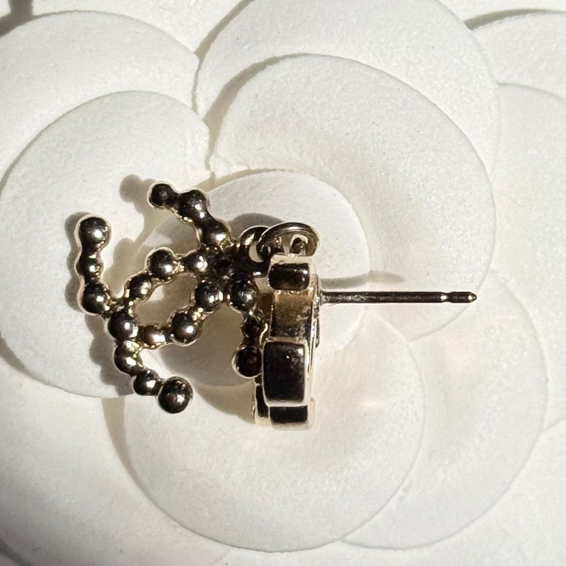 CHANEL シャネル トリプルココマーク ストーンピアス 片耳用 スワロ