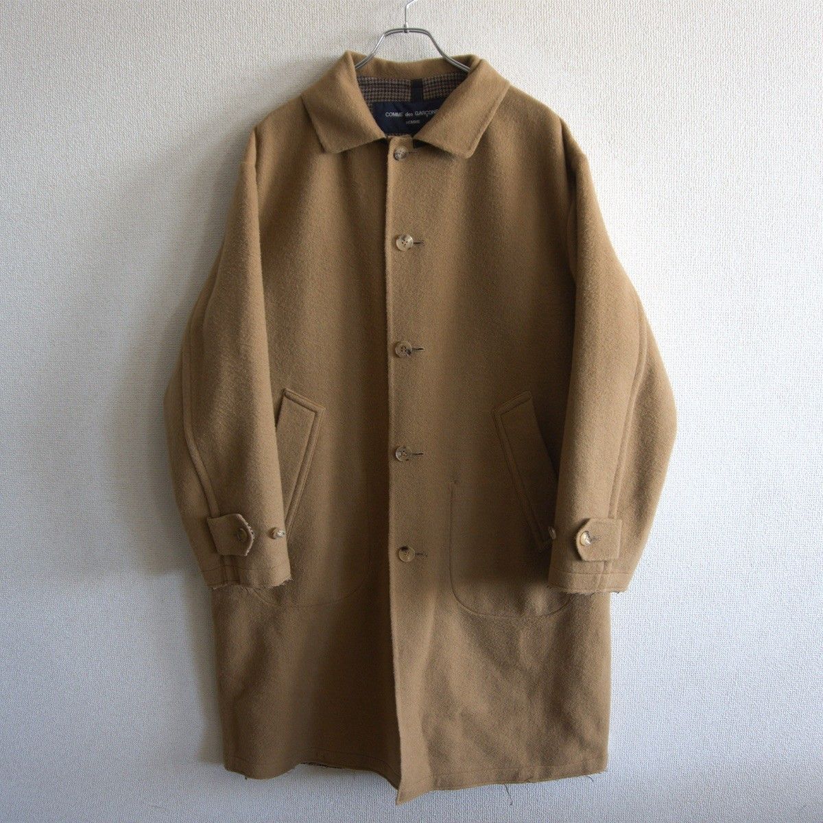 コムデギャルソン オム ポリエステル ステンカラーコート M AD2022】COMME des GARCONS HOMME 【ステンカラー コート】 S