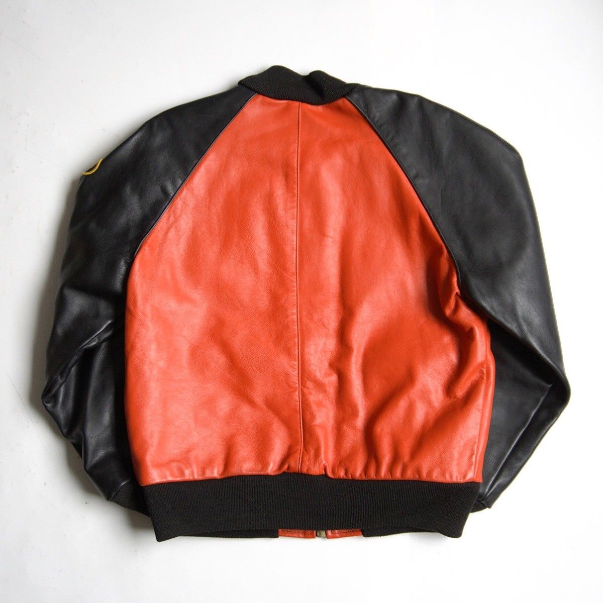 美品】 VANSON 【TJV オールレザー スタジャン】38 ブラック オレンジ 