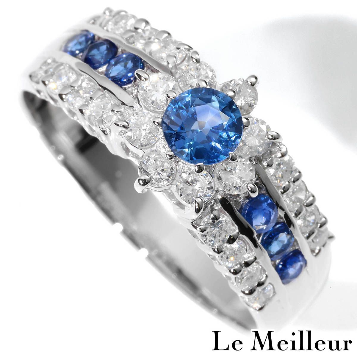 新品仕上済】 ブルーサファイア 0.72ct ダイヤモンド 0.59ct プラチナ 