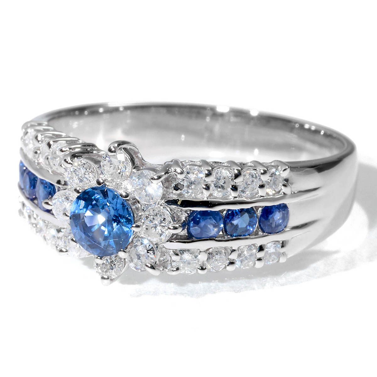 新品仕上済】 ブルーサファイア 0.72ct ダイヤモンド 0.59ct プラチナ 