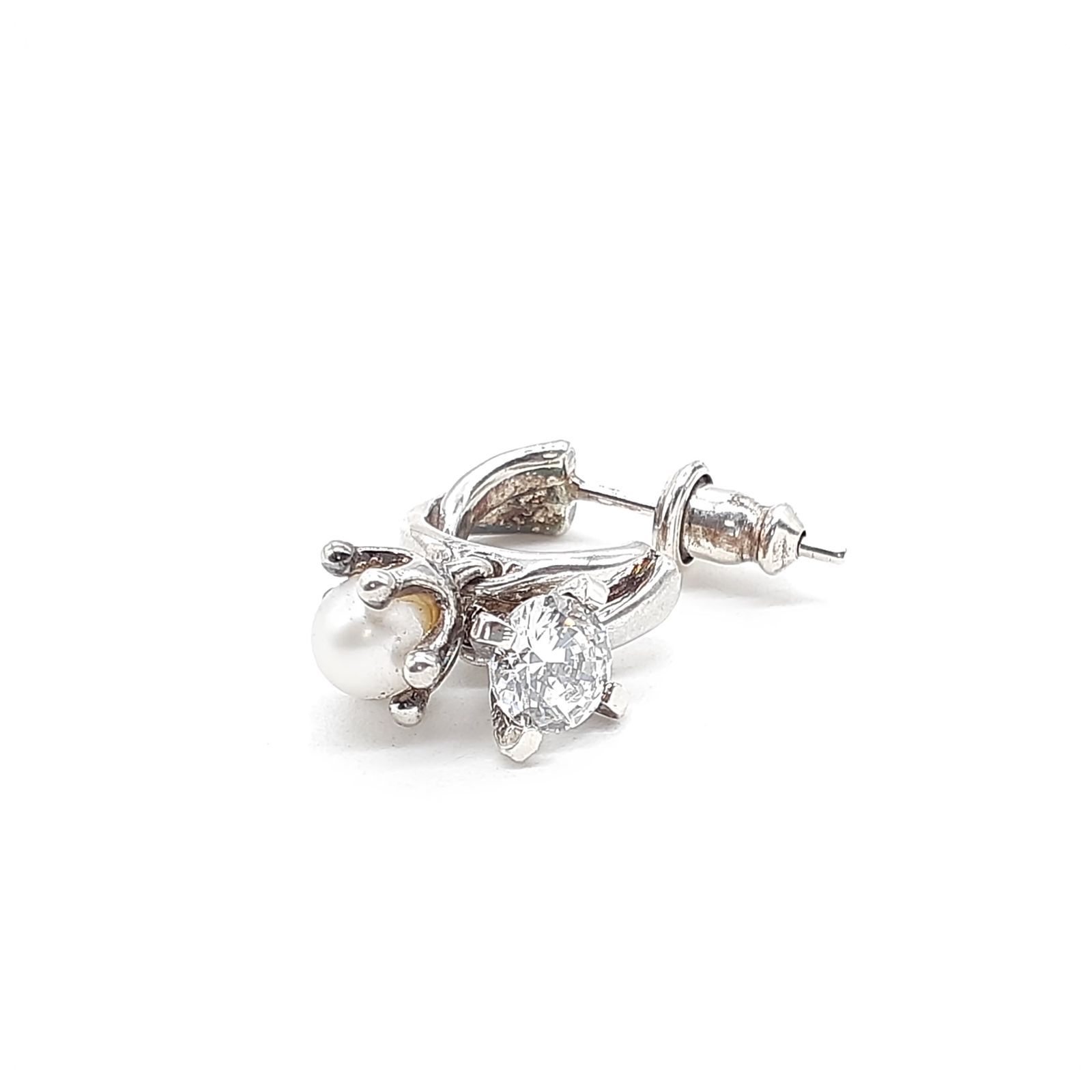 e.m. イーエム ピアス SILVER 925 シルバー ジルコニア ベビーパール 