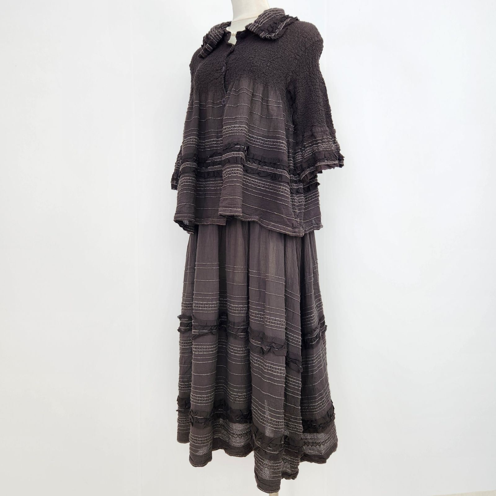 未使用級 極美品 me by ISSEY MIYAKE ワンピース 希少フリル プリーツ