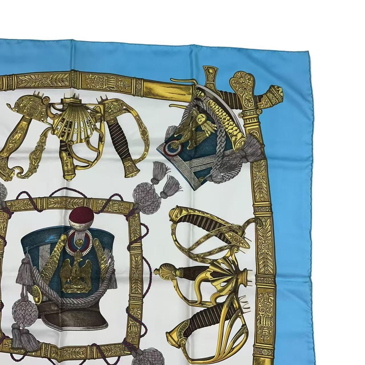 美品 HERMES エルメス カレ90 シルク スカーフ GRAND UNIFORME 壮大な