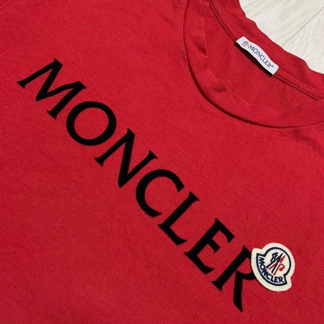 MONCLER Tシャツ ワッペン レッド 赤 S 国内正規品 3S743 - メルカリ