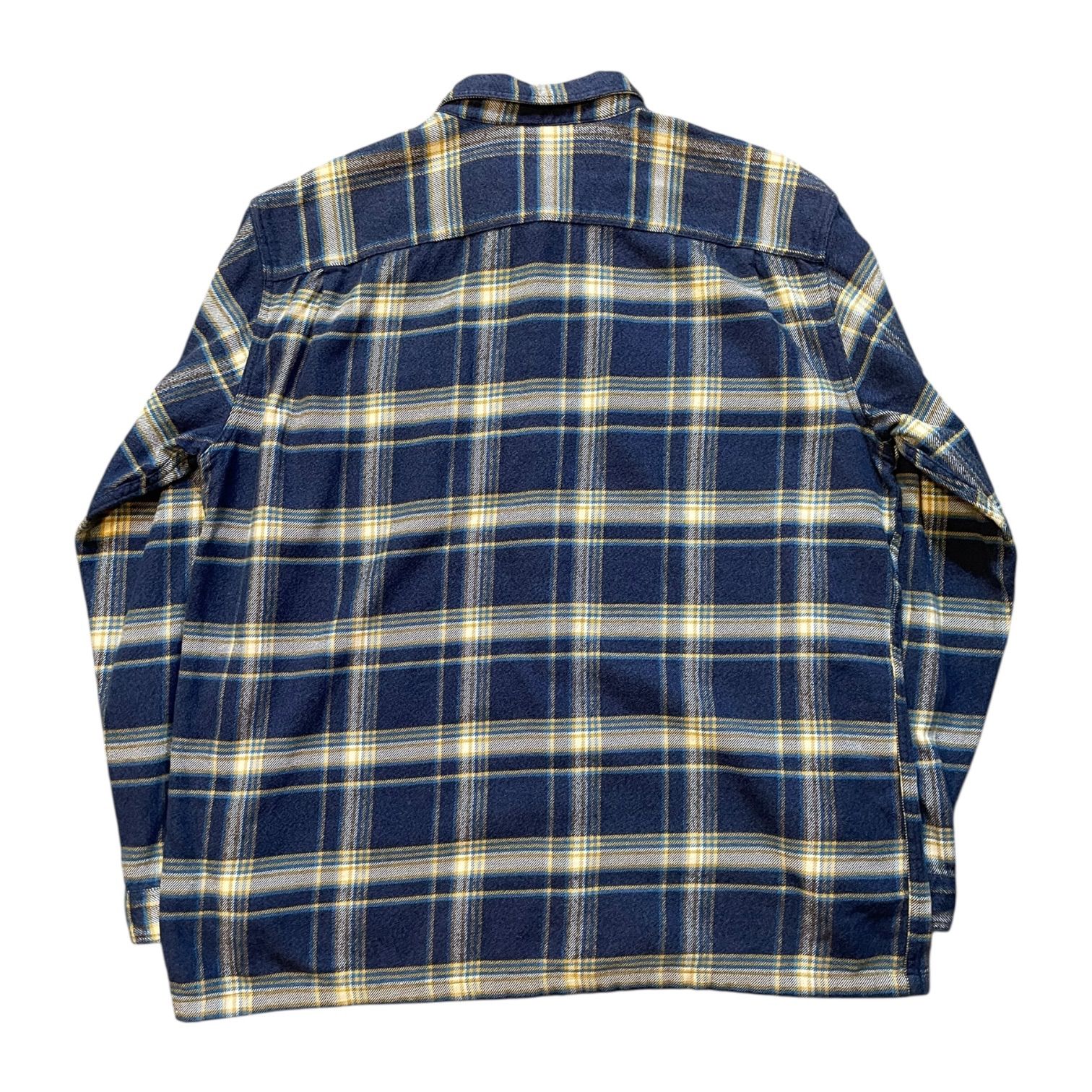 18s patagonia Fjord Flannel Shirt 紺黄白 XXL パタゴニア フィヨルド