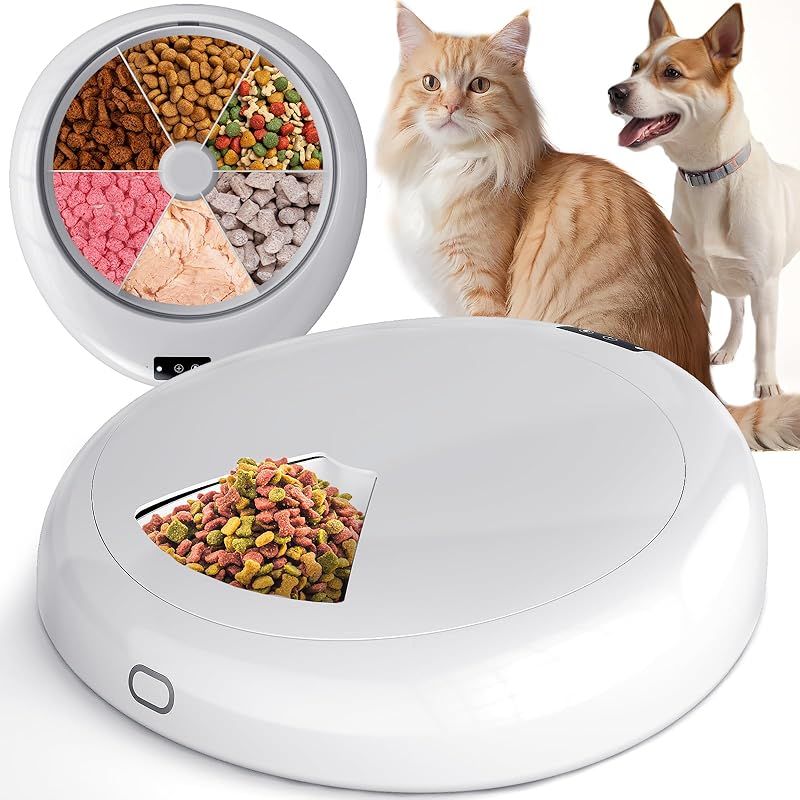 自動給餌器 猫 小型・中型犬用 タイマー給餌器 キャット ドッグ フード 缶詰 手作り おやつ フリーズドライに適用 アプリ操作 遠隔操作不可 手動給餌 1