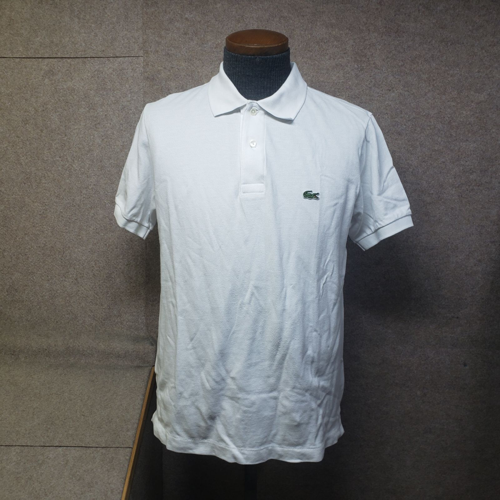 LACOSTE ラコステ 半袖ポロシャツ ワンポイントロゴ ホワイト系 