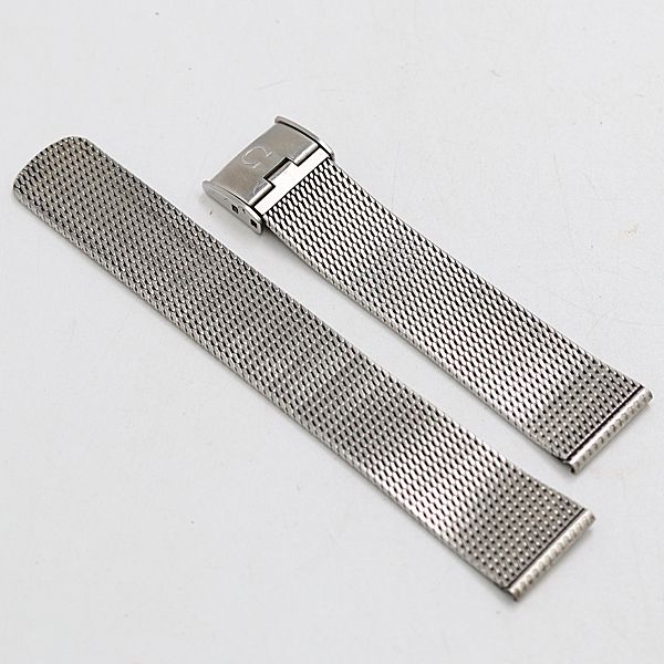 オメガ 2038 純正ベルト ステンレス シルバーカラー 18mm用 メンズ