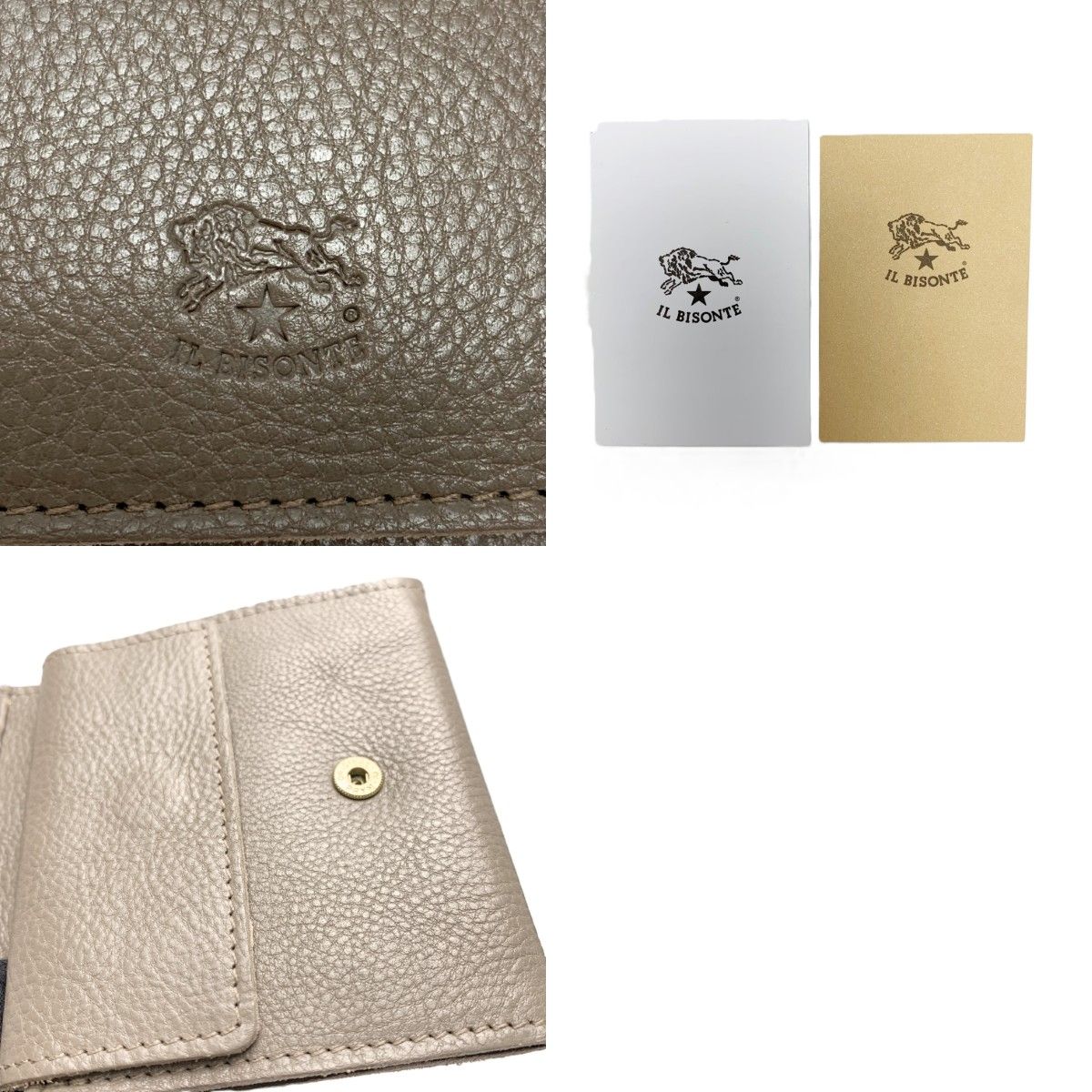 IL BISONTE イルビゾンテ 2つ折り財布 グレー メンズ レディース 