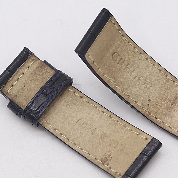 お値下 クレドール レザーベルト 19mm純正品 セイコー クレドール 純正ベルト レザー ブラックカラー 19mm用 メンズ