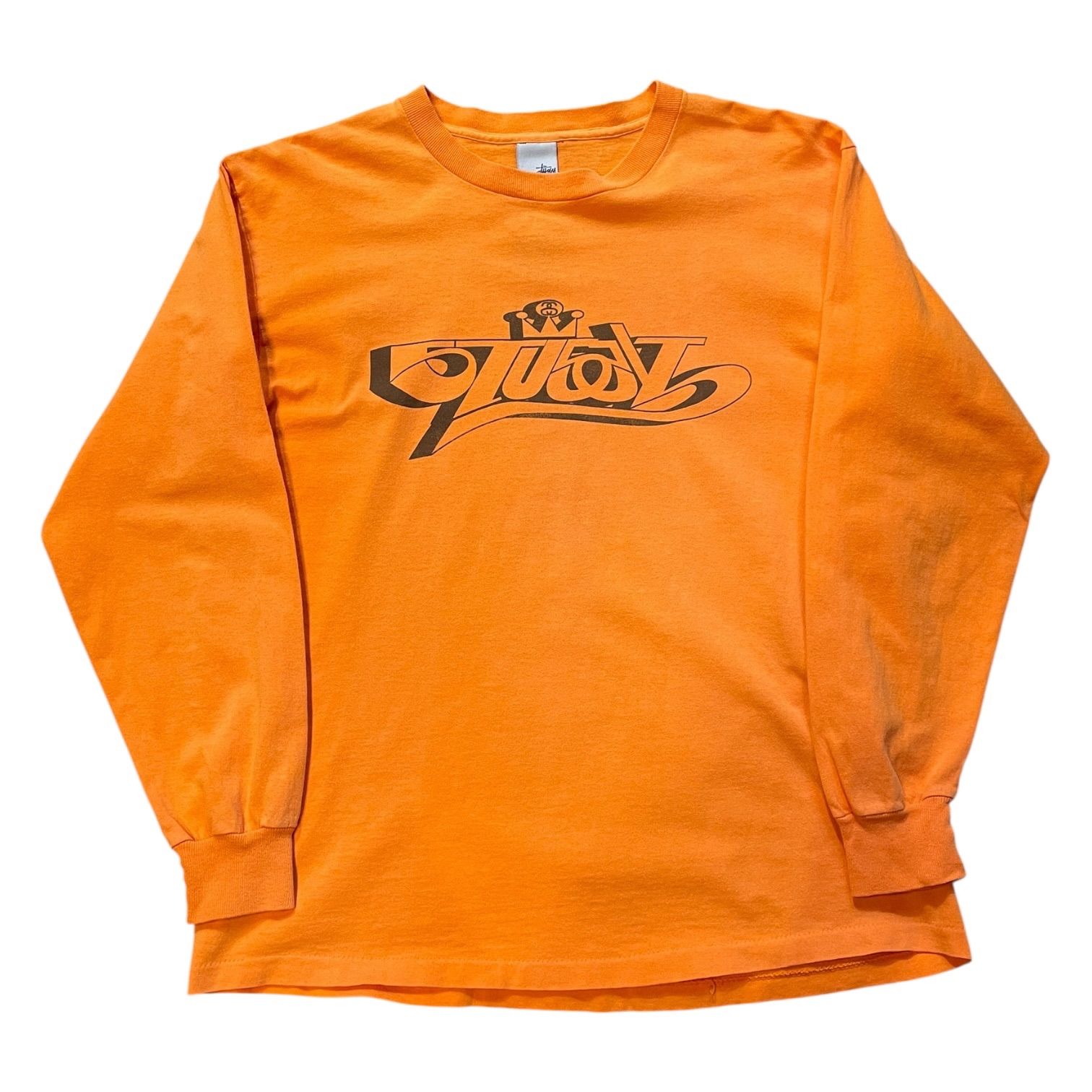 USA製 99s STUSSY Graphic L/S Tee オレンジ L ステューシー ロンT 