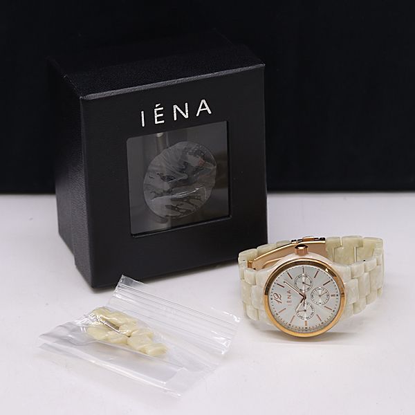 箱/コマ付 IENA（イエナ）ANA機内限定 QZ クロノグラフ シルバー文字盤
