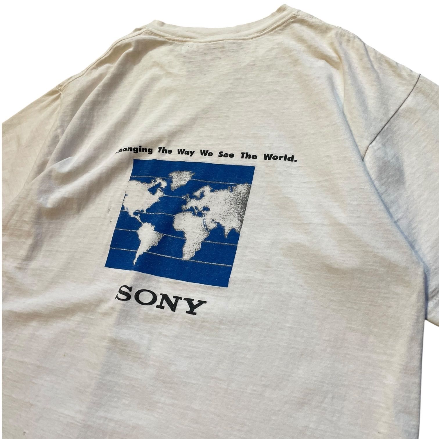 90s SONY “Torinitron XBR” S/S Tee 白 XL相当 ソニー 企業Tシャツ 