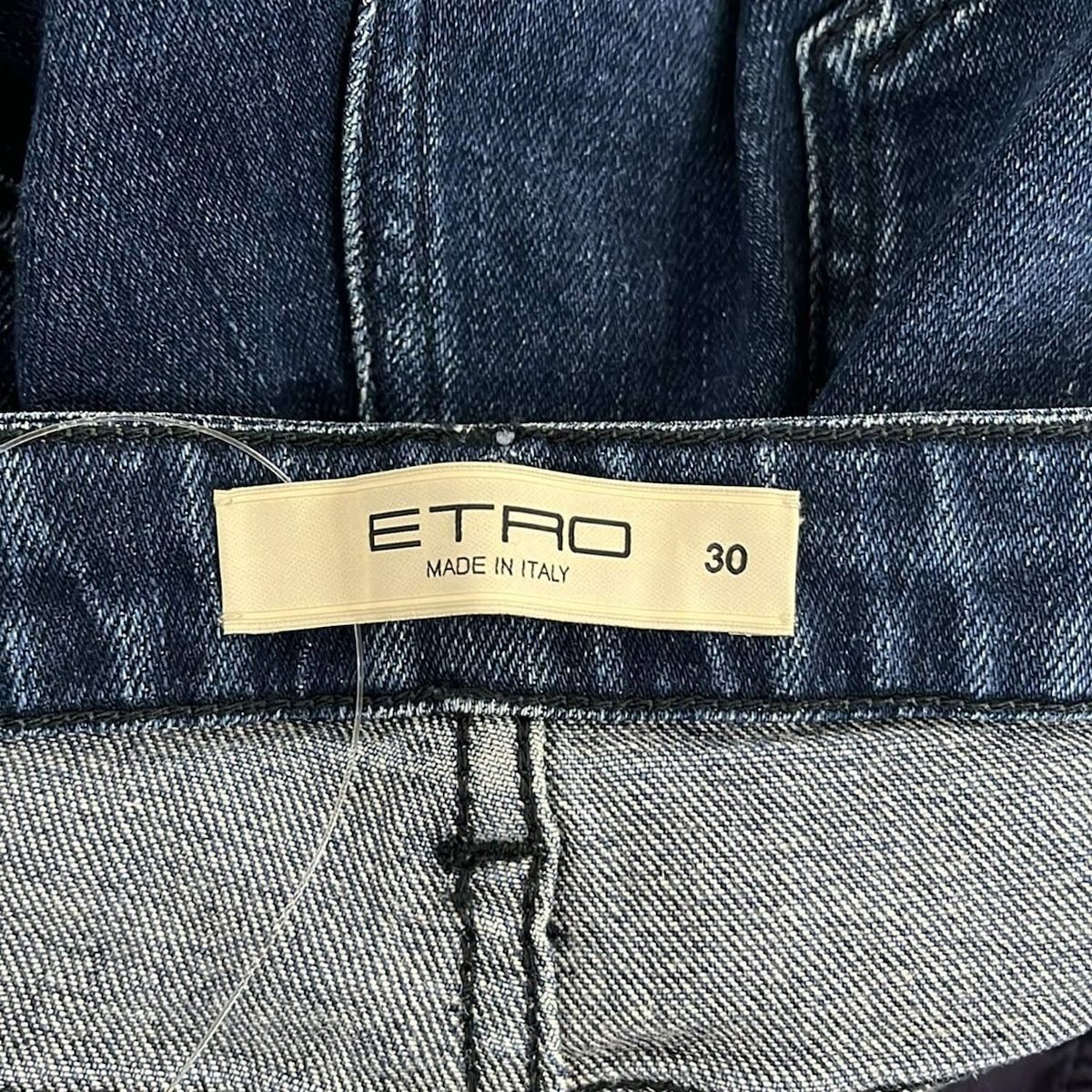 エトロ ペイズリー裏地 ダメージ加工 デニム 30 濃紺 ETRO イタリア製 