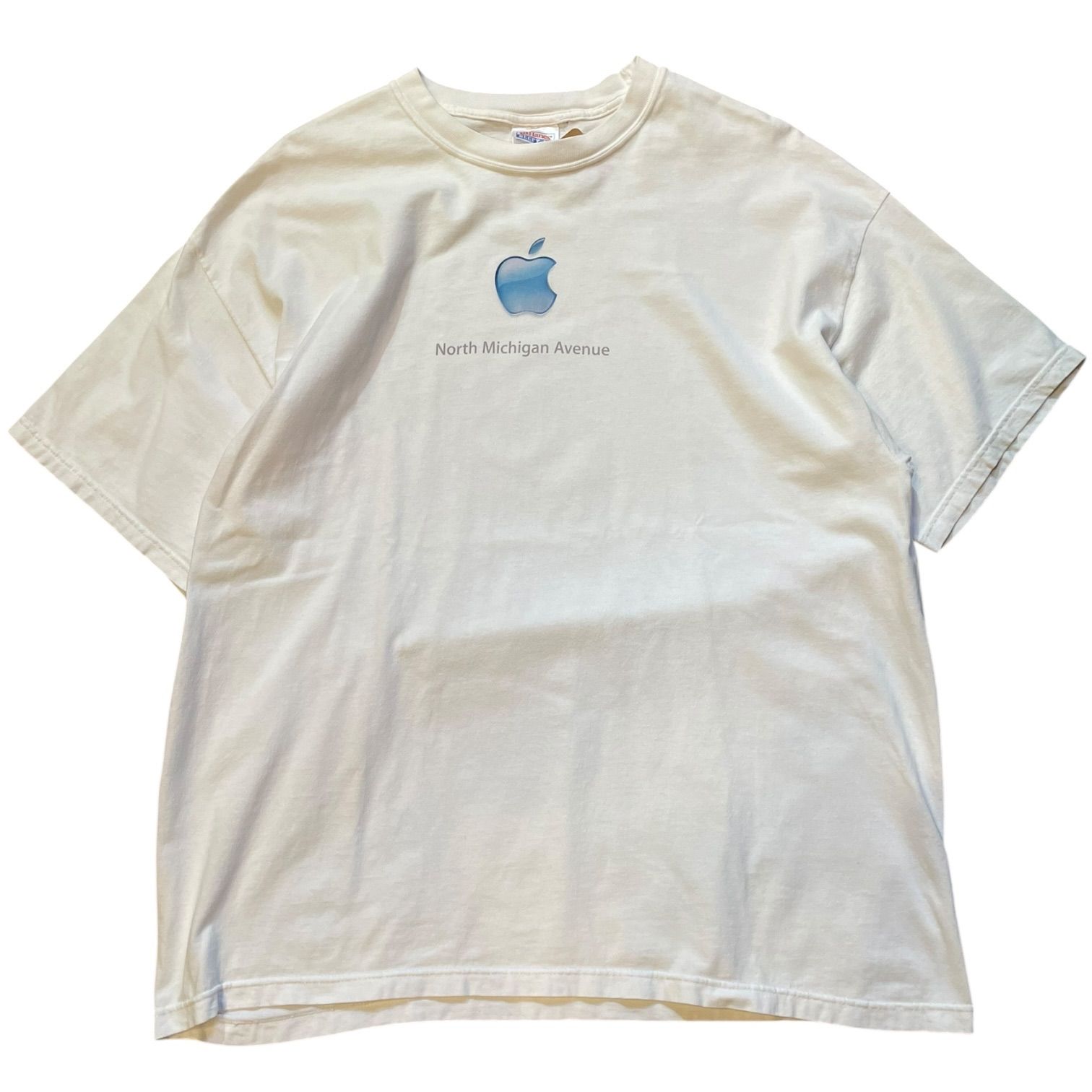 00s APPLE “North Michigan Avenue” S/S Tee 白 XL アップル Tシャツ 