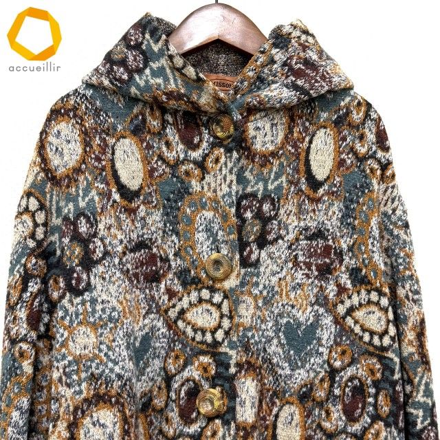 ミッソーニ イタリア製 ウールブレンド ボーダー柄 長袖 セーター 42 ベージュ系 Missoni ニット レディース 極美品☆Missoni ミッソーニ ボーダー総柄デザイン 長袖 ニット