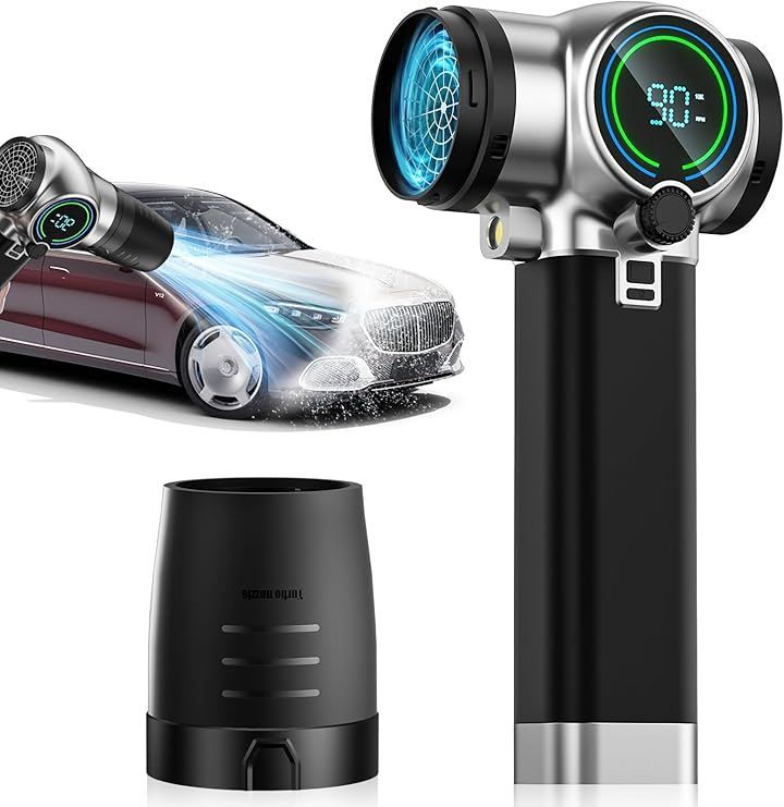 Semtyait ブロワー 強力 洗車 新登場 プロ監修・2600g超強推力・245m/s 爆風 ぶろわー エアダスター 軽量小型ブロワー (シルバー・ブラック, サイズ統一)