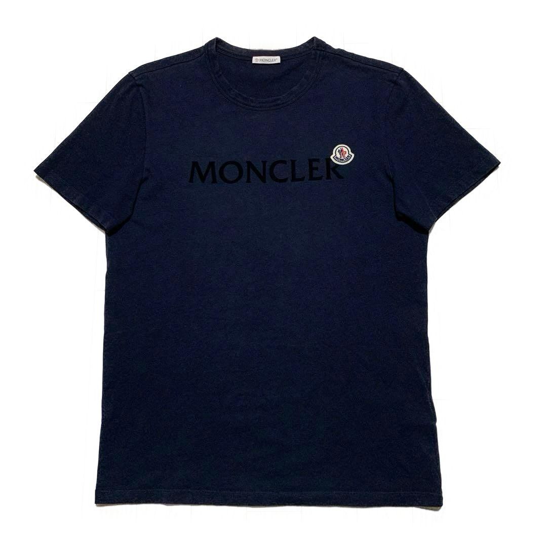 モンクレール シンプル ポケット ワッペン Tシャツ ネイビー M 4S273 