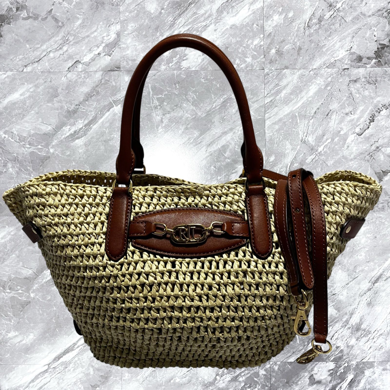LAUREN RALPH LAUREN ローレンラルフローレン 2way カゴバッグ かご 