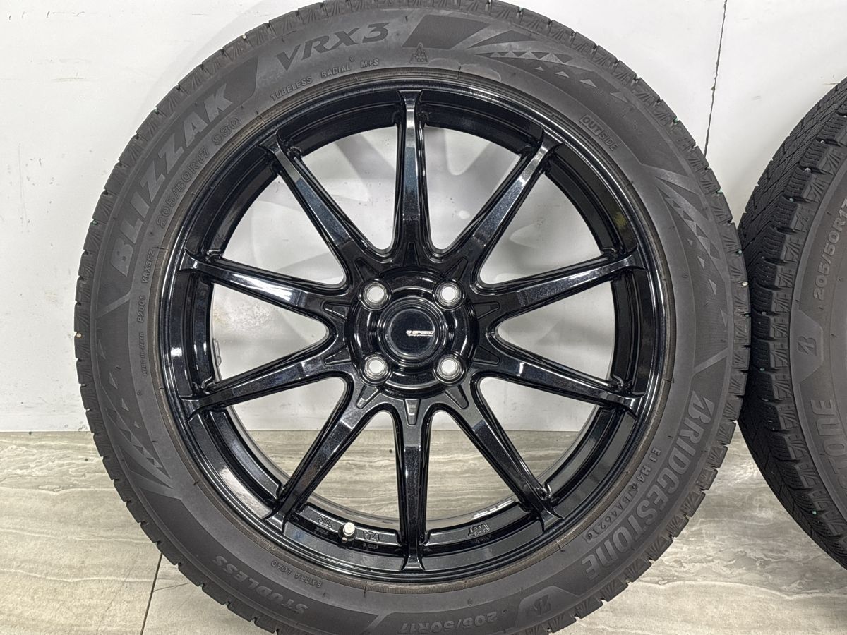 車 【美品】G-SPEED 17in 6.5J +45 PCD100 ブリヂストン ブリザック 