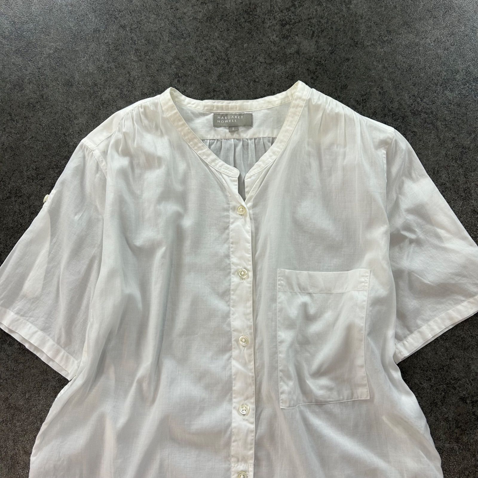 日本製 MHL. MARGARET HOWELL マーガレットハウエル 半袖 スキッパー 