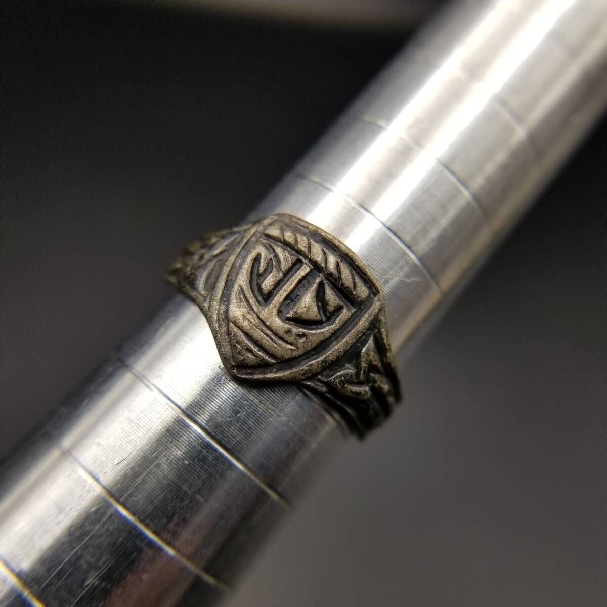 1961年 英国 ヴィンテージ 紋章 Family Crest 925 シルバー シグネット 