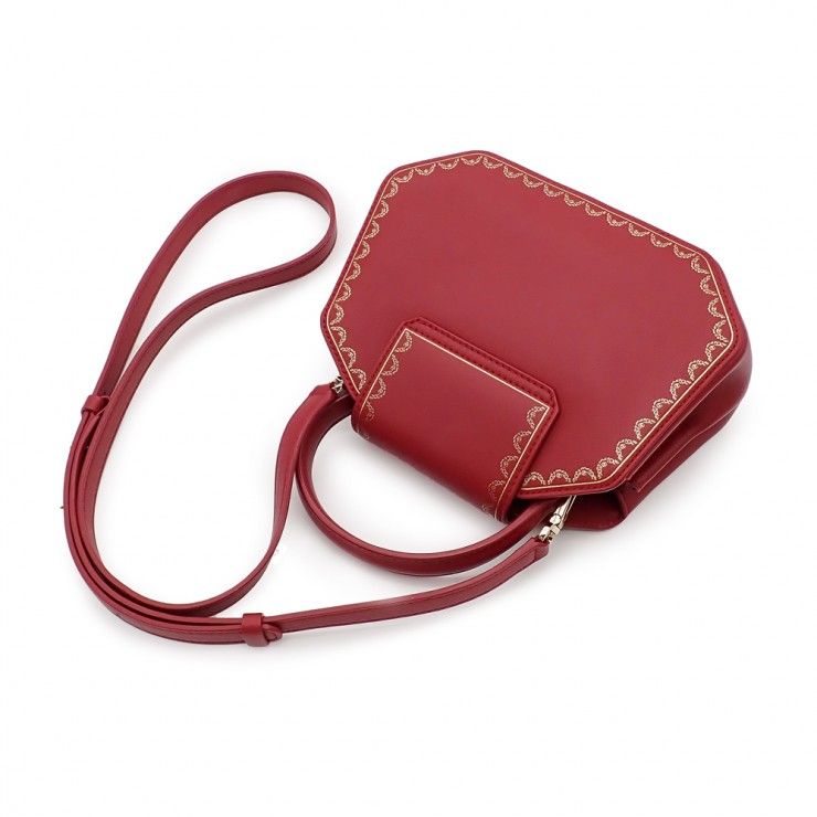 未使用品 Cartier カルティエ ガーランド ドゥ カルティエ 2wayバッグ L1002174 レザー ボルドー レディース Cartier - 未使用品 Cartier カルティエ ガーランド ドゥ カルティエ