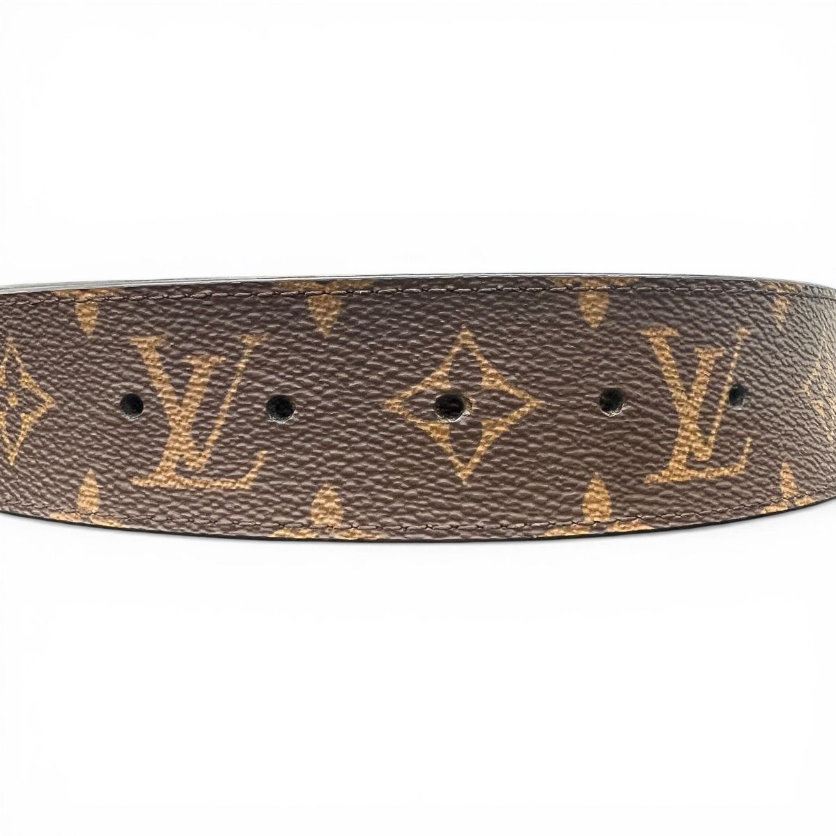【5/6価格改定】LOUIS VUITTON 極美品 ルイヴィトン サンチュール LV イニシャル モノグラム ベルト M9821 PVC レザー AC2222 ブラウン 85/34 メンズ ヴィトン Aランク 中古 鑑定済 ヴィトンベルト LOUIS VUITTON 極美品 ルイヴィトン サンチュール LV イニシャル