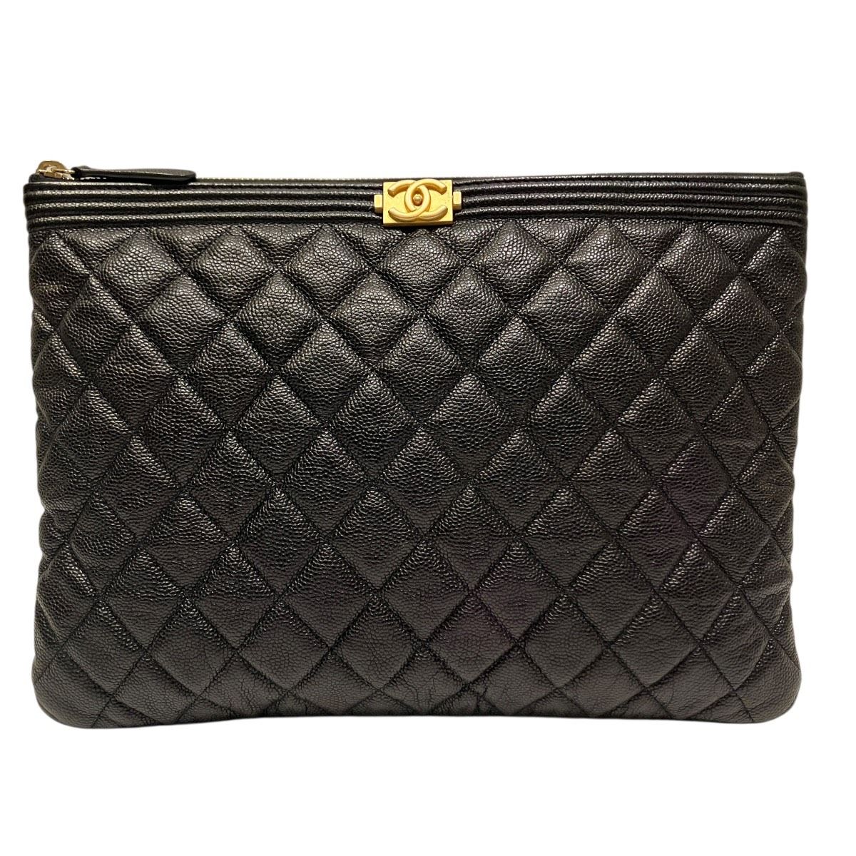 CHANEL ボーイシャネル キャビアスキン ラージ クラッチバッグ シャネル CHANEL ボーイシャネル クラッチバッグ キャビアスキン