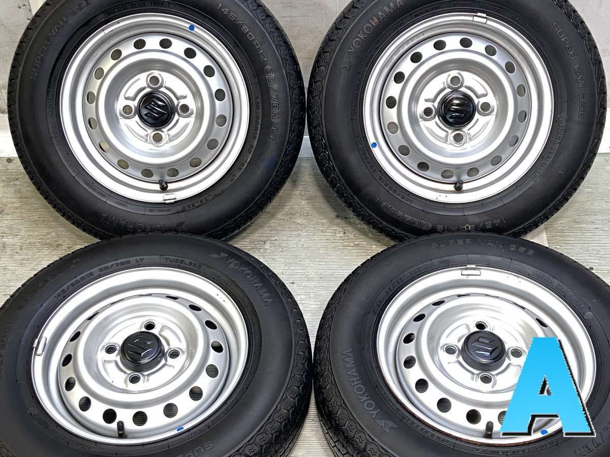 145/80R12 80/78N LT ヨコハマ スーパーバン 356 スズキ純正 12x4.0 