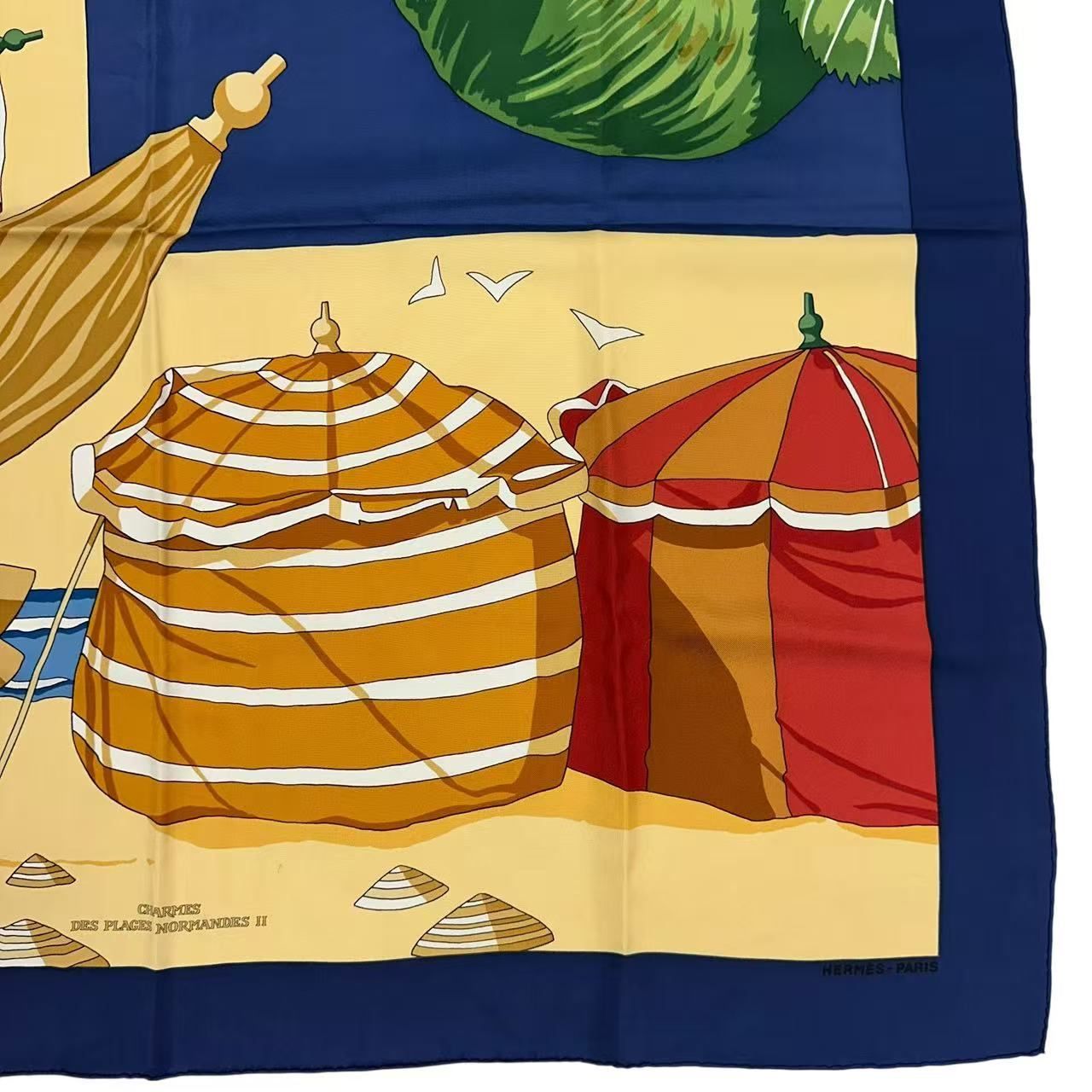 極美品 HERMES エルメス カレ90 スカーフ DES PLAGES NORMANDES2 極美品 HERMES エルメス カレ90 スカーフ DES PLAGES NORMANDES2