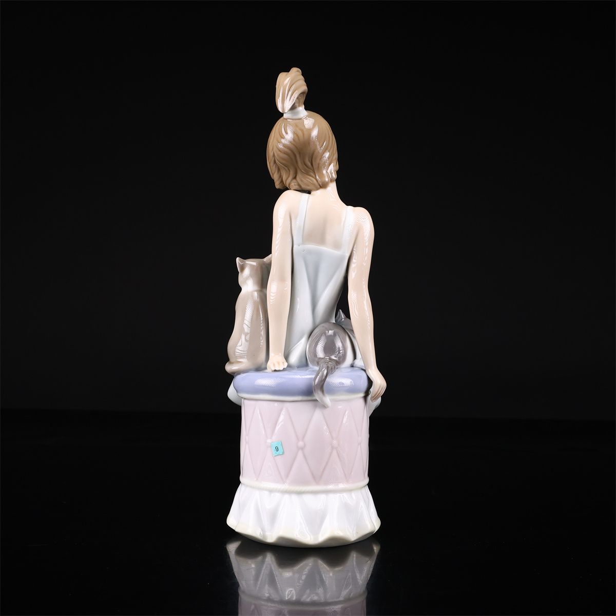 LLADRO 【リヤドロ】 フィギュリン 磁器人形 「猫とお喋り」 少女 置物 