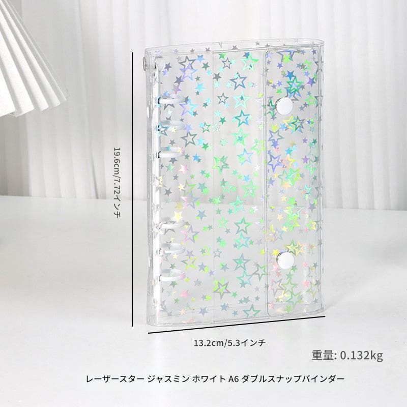 A6 透明 シール帳 リフィル 20枚 クリアバインダー ホワイト 6穴 手帳