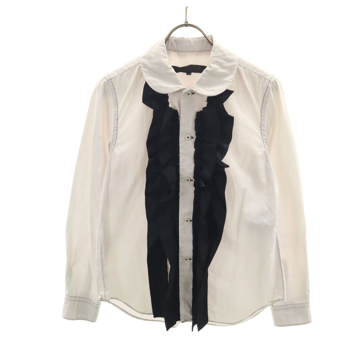 COMME des GARCONS フリル付きシャツ XS ホワイト フランス製 【公式通販】