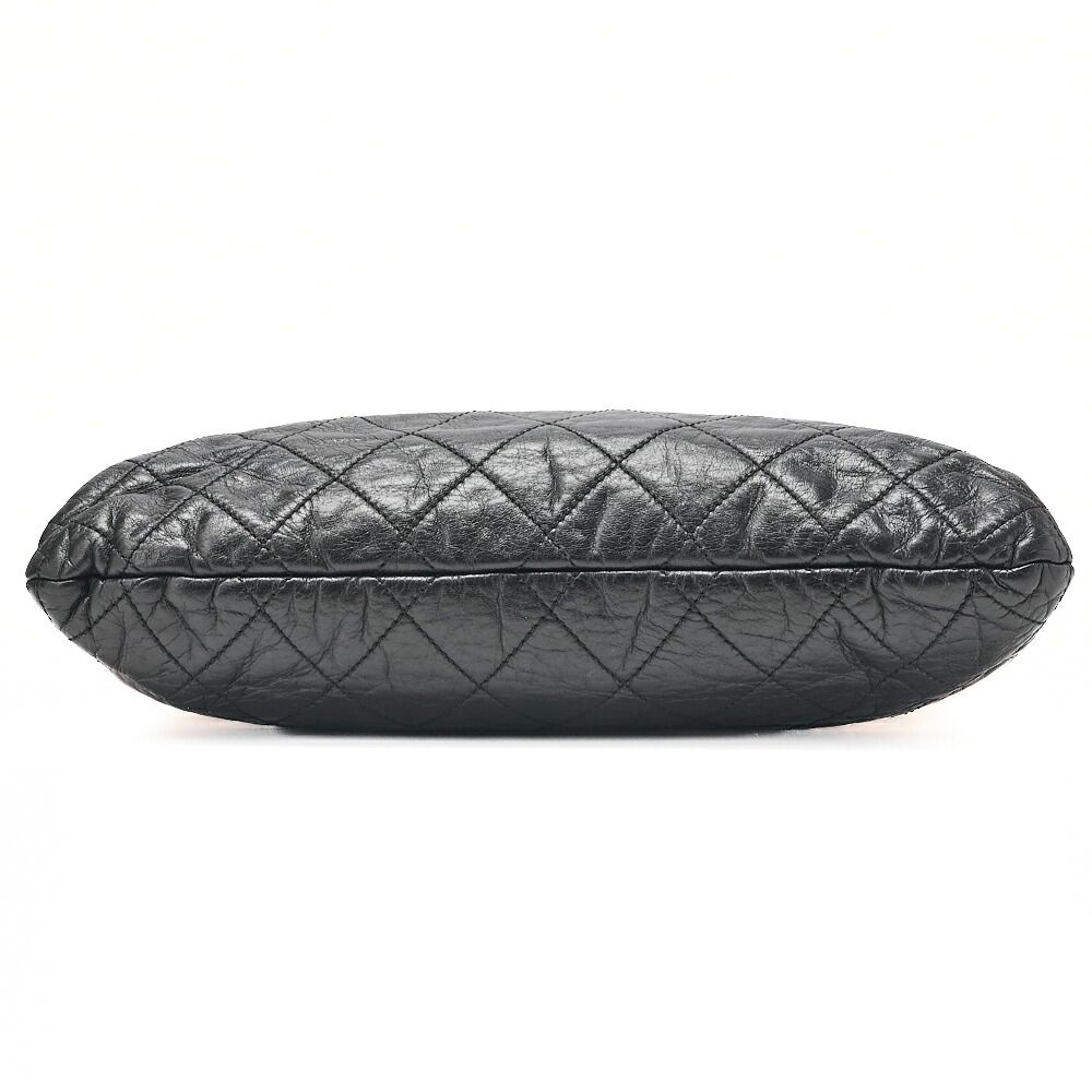 CHANEL シャネル ショルダーバッグ ヴィンテージカーフ ココマーク 巾着  黒×白（シルバー金具） レディース【中古】【送料無料】【SS】 CHANEL シャネル ショルダーバッグ ヴィンテージカーフ ココマーク